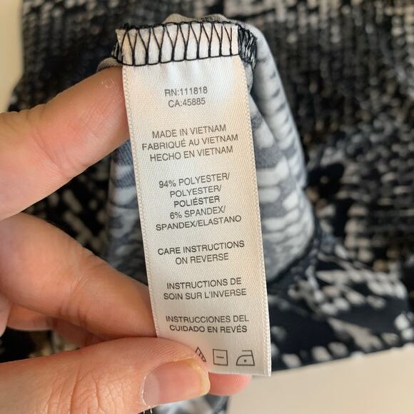 Michael Kors Dress Womens L Large Black Grey Snakeskin Print Long Sleeve Shift - Picture 9 of 12